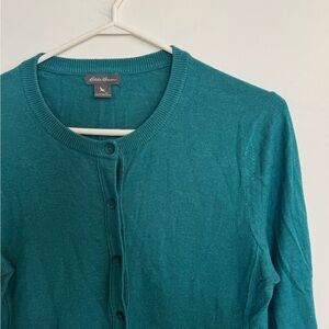 Eddie Bauer Teal Button-Up Sweater